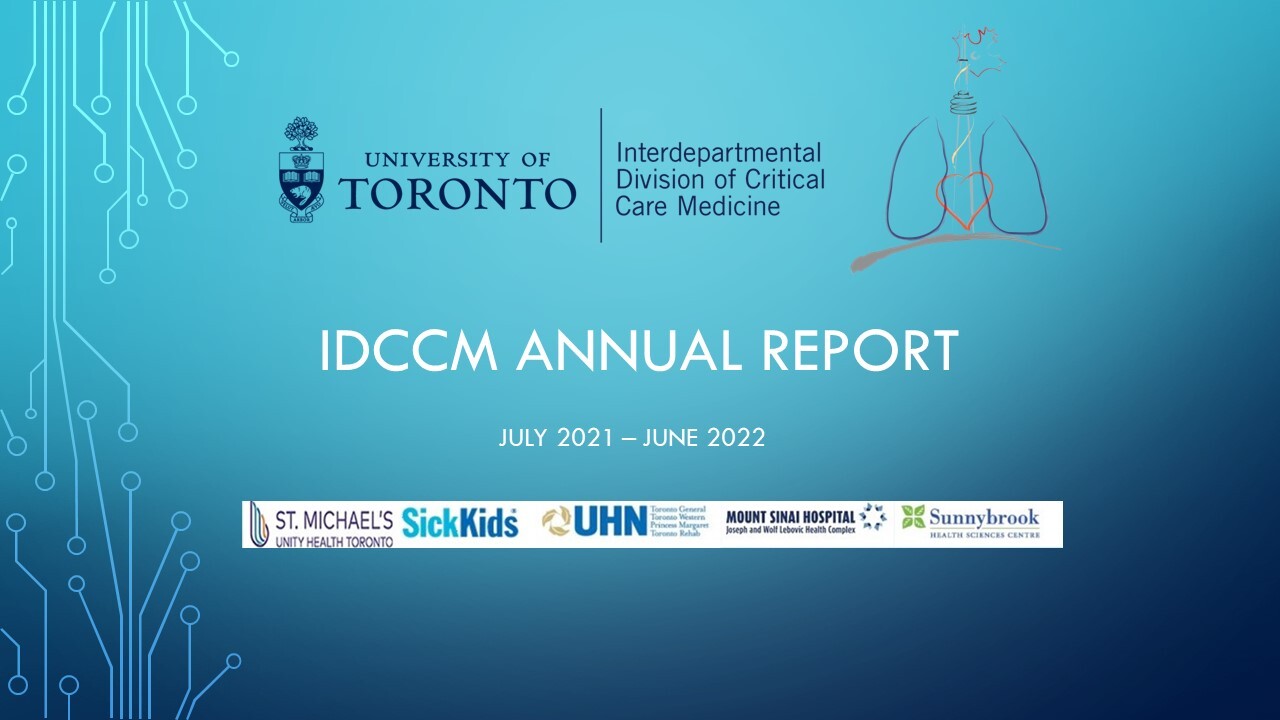 U of T IDCCM Annual Report Jul 2021 - Jun 2022